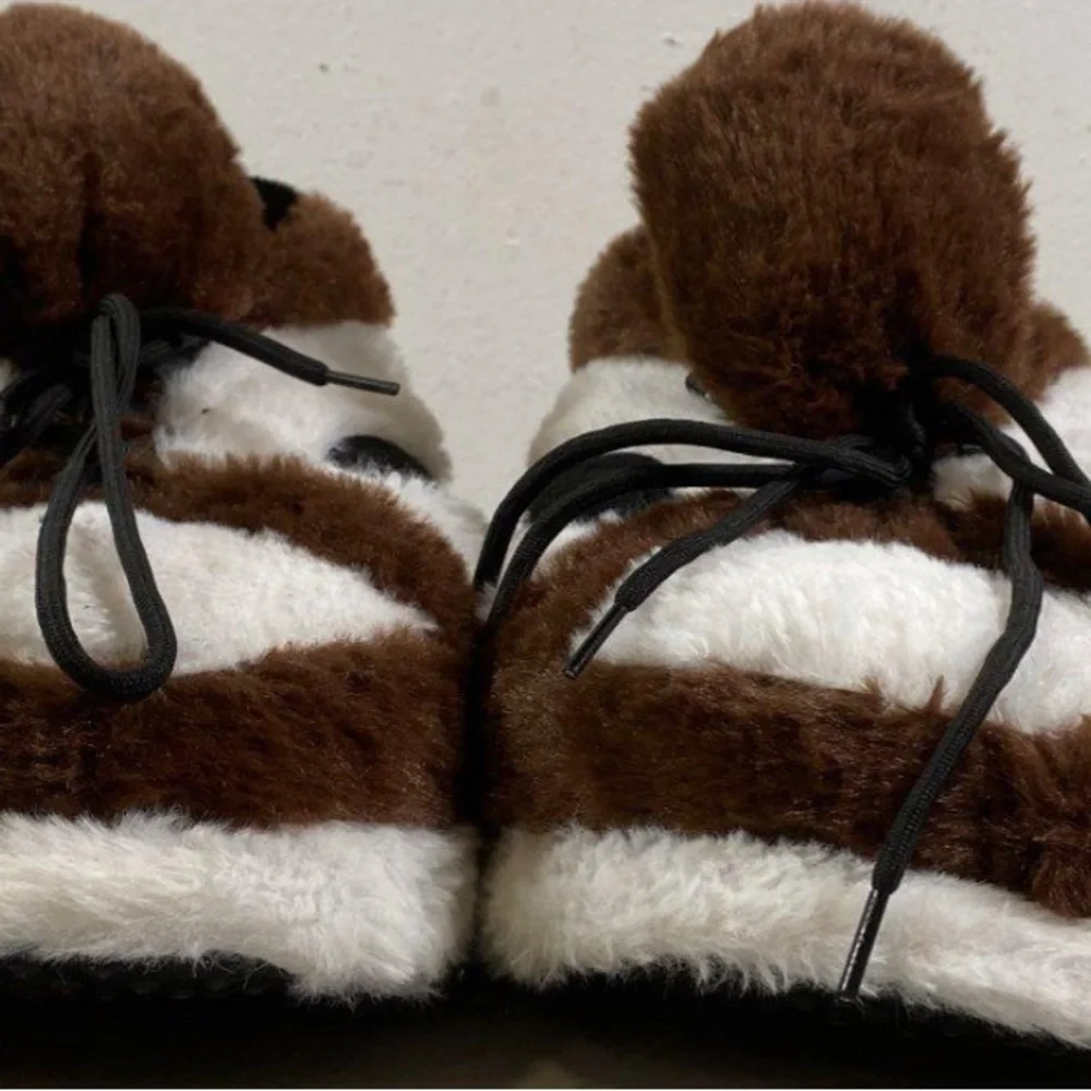 Jordan Plush White and Brown Sneakers